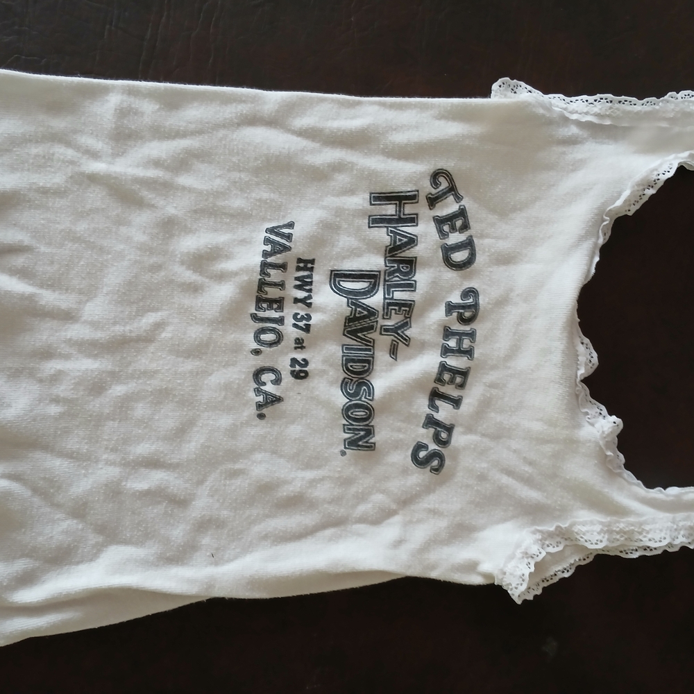 Harley-Davidson White Lace Trim Tank